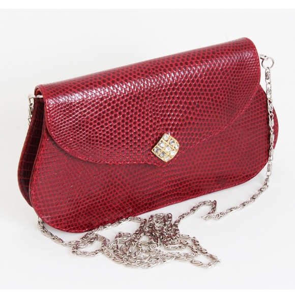 Lana Marks Handbags - Lana of London Evening Bag Red Lizard Clutch